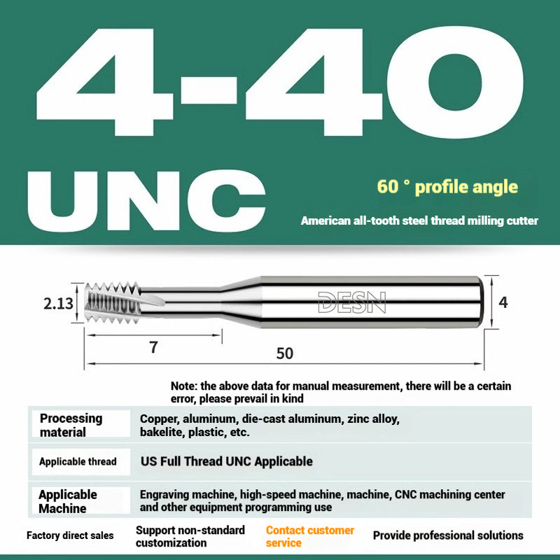 1115-65° high hard tungsten carbide thread milling cutter Long tooth full tooth alloy American thread milling cutter UNC UNF aluminum stainless steel Shandong Denso Pricision Tools Co.,Ltd.